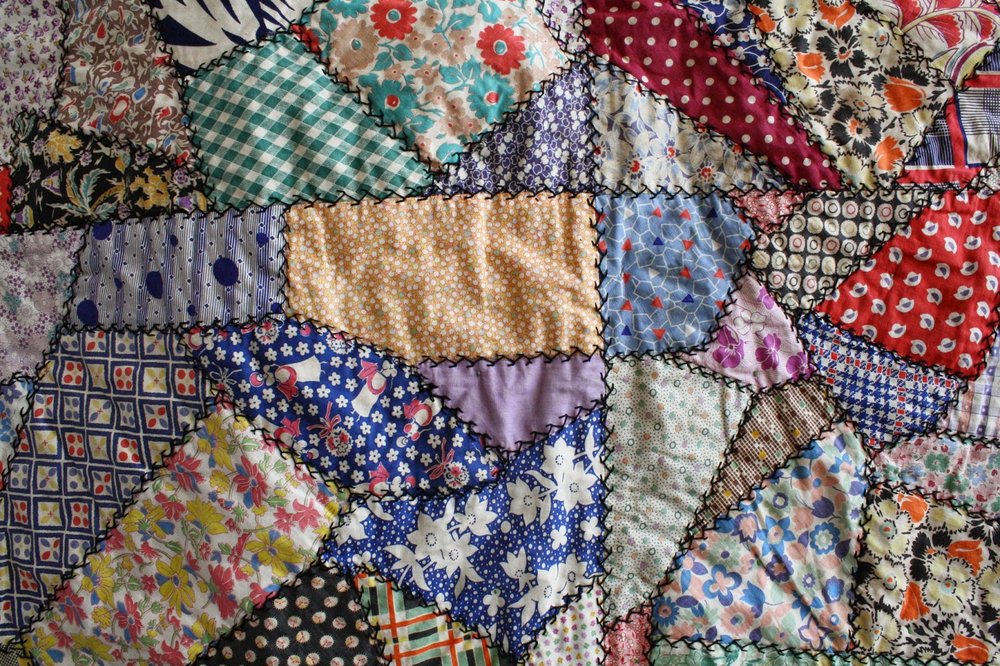 quilt with feed sack fabric